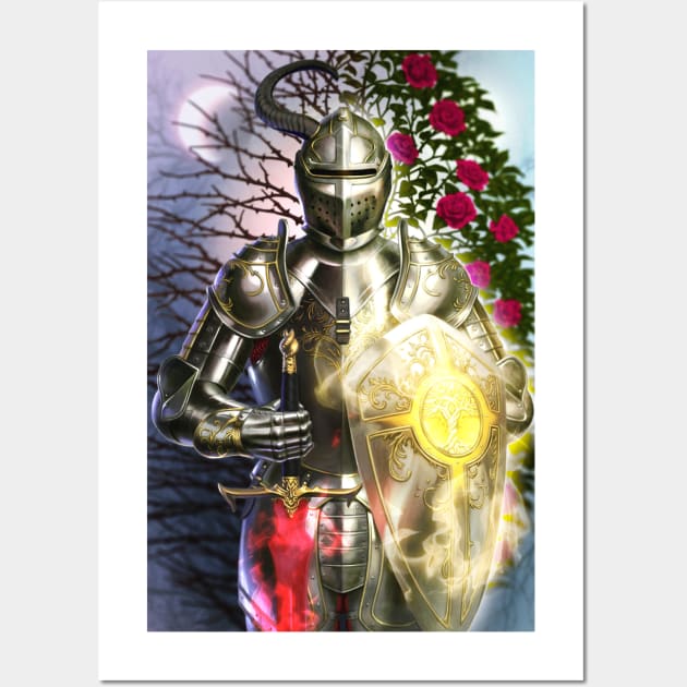 Knight of Darkness and Light | Full Print Wall Art by LeoNealArt